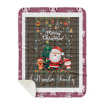Personalized Gift Tartan Plaid Blanket Clan Outlander Fraser With Funny Santa Snowman Reindeer Merry Christmas Gift Sherpa Blanket, blue plaid sherpa blanket,blue tartan sherpa blanket,Buchan,buffalo plaid sherpa blanket,christmas sherpa blanket,Christmas Throw Blanket