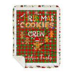 Personalized Gift Tartan Plaid Blanket Clan Gartshore With Christmas Cookie Baking Crew Christmas Gift Sherpa Blanket, tartan sherpa blanket,buffalo plaid sherpa blanket,christmas sherpa blanket,Christmas Throw Blanket,green plaid sherpa blanket,green sherpa blanket