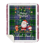Personalized Gift Tartan Plaid Blanket Clan Wishart Hunting With Funny Santa Snowman Reindeer Merry Christmas Gift Sherpa Blanket, blue plaid sherpa blanket,blue tartan sherpa blanket,Buchan,buffalo plaid sherpa blanket,christmas sherpa blanket,Christmas Throw Blanket