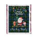 Personalized Gift Tartan Plaid Blanket Clan MacKay With Funny Santa Snowman Reindeer Merry Christmas Fleece Blanket, Home Living Room, Plaid Blanket, Tartan Blanket, Scottish Blanket, Buffalo fleece blanket, Christmas Blanket