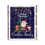Personalized Gift Tartan Plaid Blanket Clan Crichton With Funny Santa Snowman Reindeer Merry Christmas Fleece Blanket, Home Living Room, Plaid Blanket, Tartan Blanket, Scottish Blanket, Buffalo fleece blanket, Christmas Blanket