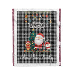 Personalized Gift Tartan Plaid Blanket Clan MacPhee Black With Funny Santa Snowman Reindeer Merry Christmas Fleece Blanket, Home Living Room, Plaid Blanket, Tartan Blanket, Scottish Blanket, Buffalo fleece blanket, Christmas Blanket