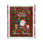 Personalized Gift Tartan Plaid Blanket Clan Skene With Funny Santa Snowman Reindeer Merry Christmas Fleece Blanket, Home Living Room, Plaid Blanket, Tartan Blanket, Scottish Blanket, Buffalo fleece blanket, Christmas Blanket
