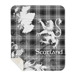 Sherpa Blanket - Tartan Blanket Thistle and Lion Scottish Clan Glendinning Plaid Blanket, plaid sherpa blanket queen,purple sherpa blanket,queen sherpa blanket,queen size sherpa blanket,red sherpa blanket,scottish tartan blankets,sherpa blanket,sherpa christmas blanket