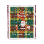 Personalized Gift Tartan Plaid Blanket Clan Buchanan Old Sett With Funny Santa Snowman Reindeer Merry Christmas Fleece Blanket, Home Living Room, Plaid Blanket, Tartan Blanket, Scottish Blanket, Buffalo fleece blanket, Christmas Blanket