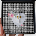 Gift For My Beautiful Girlfriend Necklace Valentine Necklace Clan Scott Black White Modern Tartan Cross Dancing Necklace Scottish Tartan Jewelry