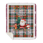 Personalized Gift Tartan Plaid Blanket Clan MacDuff Dress Ancient With Funny Santa Snowman Reindeer Merry Christmas Gift Sherpa Blanket, blue plaid sherpa blanket,blue tartan sherpa blanket,Buchan,buffalo plaid sherpa blanket,christmas sherpa blanket,Christmas Throw Blanket