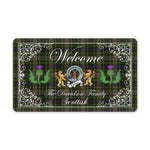 Doormat - Welcome Mat Scottish Davidson Tulloch Dress Clan Badge Tartan Door Mat, Plaid Doormat