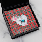 Sea Turtle Necklace Gift for My Beautiful Girlfriend Valentines Necklace Clan Stuart of Bute Tartan Blue Turtle Necklace