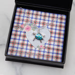 Sea Turtle Necklace Gift for My Beautiful Girlfriend Valentines Necklace Clan Boswell Modern Tartan Blue Turtle Necklace