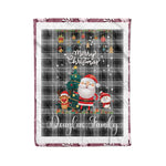 Personalized Gift Tartan Plaid Blanket Clan Douglas Grey With Funny Santa Snowman Reindeer Merry Christmas Fleece Blanket, Home Living Room, Plaid Blanket, Tartan Blanket, Scottish Blanket, Buffalo fleece blanket, Christmas Blanket