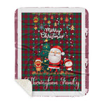 Personalized Gift Tartan Plaid Blanket Clan Fotheringham With Funny Santa Snowman Reindeer Merry Christmas Gift Sherpa Blanket, blue plaid sherpa blanket,blue tartan sherpa blanket,Buchan,buffalo plaid sherpa blanket,christmas sherpa blanket,Christmas Throw Blanket