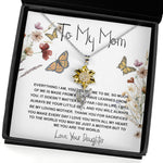 Sunflower Pendant Necklace - Mom Necklace Gift, You Are The World Necklace, Mother's Day Gift, Mother Daughter Neckalce