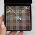 Sea Turtle Necklace To My Beautiful Soulmate Necklace In Your Eyes I Have Found My Home Clan Cunningham Burgundy Tartan Blue Turtle Necklace, Valentine Necklace Gift for Girlfriend Clan Mitchell Ancient Tartan Sunflower Pendant Necklace, Scottish Tartan Jewelry, valentine necklace, necklace girlfriend, necklace for wife, cute necklaces for girlfriend, jewelry for girlfriend, to my soulmate necklace, to my future wife necklace