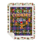 Personalized Gift Tartan Plaid Blanket Clan Carnegie Ancient With Christmas Cookie Baking Crew Christmas Gift Sherpa Blanket, tartan sherpa blanket,buffalo plaid sherpa blanket,christmas sherpa blanket,Christmas Throw Blanket,green plaid sherpa blanket,green sherpa blanket