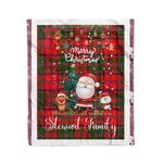 Personalized Gift Tartan Plaid Blanket Clan Stewart of Appin With Funny Santa Snowman Reindeer Merry Christmas Fleece Blanket, Home Living Room, Plaid Blanket, Tartan Blanket, Scottish Blanket, Buffalo fleece blanket, Christmas Blanket