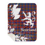 Sherpa Blanket - Tartan Blanket Thistle and Lion Scottish Clan Fraser of Lovat Plaid Blanket, plaid sherpa blanket queen,purple sherpa blanket,queen sherpa blanket,queen size sherpa blanket,red sherpa blanket,scottish tartan blankets,sherpa blanket,sherpa christmas blanket