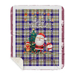Personalized Gift Tartan Plaid Blanket Clan Livingstone Dress With Funny Santa Snowman Reindeer Merry Christmas Gift Sherpa Blanket, blue plaid sherpa blanket,blue tartan sherpa blanket,Buchan,buffalo plaid sherpa blanket,christmas sherpa blanket,Christmas Throw Blanket
