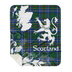Sherpa Blanket - Tartan Blanket Thistle and Lion Scottish Clan Cockburn Ancient Plaid Blanket, plaid sherpa blanket queen,purple sherpa blanket,queen sherpa blanket,queen size sherpa blanket,red sherpa blanket,scottish tartan blankets,sherpa blanket,sherpa christmas blanket