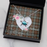 Sea Turtle Necklace Gift for My Beautiful Girlfriend Valentines Necklace Clan Ferguson Weathered Tartan Blue Turtle Necklace