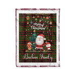 Personalized Gift Tartan Plaid Blanket Clan Buchan With Funny Santa Snowman Reindeer Merry Christmas Fleece Blanket, Home Living Room, Plaid Blanket, Tartan Blanket, Scottish Blanket, Buffalo fleece blanket, Christmas Blanket