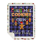 Personalized Gift Tartan Plaid Blanket Clan Dunlop With Christmas Cookie Baking Crew Christmas Gift Sherpa Blanket, tartan sherpa blanket,buffalo plaid sherpa blanket,christmas sherpa blanket,Christmas Throw Blanket,green plaid sherpa blanket,green sherpa blanket
