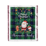 Personalized Gift Tartan Plaid Blanket Clan Abercrombie With Funny Santa Snowman Reindeer Merry Christmas Fleece Blanket, Home Living Room, Plaid Blanket, Tartan Blanket, Scottish Blanket, Buffalo fleece blanket, Christmas Blanket