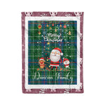 Personalized Gift Tartan Plaid Blanket Clan Duncan Ancient With Funny Santa Snowman Reindeer Merry Christmas Fleece Blanket, Home Living Room, Plaid Blanket, Tartan Blanket, Scottish Blanket, Buffalo fleece blanket, Christmas Blanket