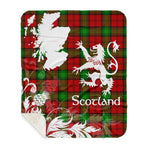 Sherpa Blanket - Tartan Blanket Thistle and Lion Scottish Clan Auchinleck Plaid Blanket, plaid sherpa blanket queen,purple sherpa blanket,queen sherpa blanket,queen size sherpa blanket,red sherpa blanket,scottish tartan blankets,sherpa blanket,sherpa christmas blanket