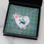Sea Turtle Necklace Gift for My Beautiful Girlfriend Valentines Necklace Clan Irvine Tartan Blue Turtle Necklace