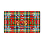 Doormat - Welcome Mat Scottish Clan Chattan Modern Tartan Door Mat, Plaid Doormat With Thistle and Two Lion Scottish