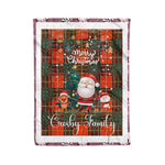 Personalized Gift Tartan Plaid Blanket Clan Crosby With Funny Santa Snowman Reindeer Merry Christmas Fleece Blanket, Home Living Room, Plaid Blanket, Tartan Blanket, Scottish Blanket, Buffalo fleece blanket, Christmas Blanket