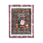 Personalized Gift Tartan Plaid Blanket Clan MacGregor Hunting Ancient With Funny Santa Snowman Reindeer Merry Christmas Fleece Blanket, Home Living Room, Plaid Blanket, Tartan Blanket, Scottish Blanket, Buffalo fleece blanket, Christmas Blanket