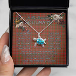 Sea Turtle Necklace To My Beautiful Soulmate Necklace In Your Eyes I Have Found My Home Clan MacAlister Modern Tartan Blue Turtle Necklace, Valentine Necklace Gift for Girlfriend Clan Mitchell Ancient Tartan Sunflower Pendant Necklace, Scottish Tartan Jewelry, valentine necklace, necklace girlfriend, necklace for wife, cute necklaces for girlfriend, jewelry for girlfriend, to my soulmate necklace, to my future wife necklace