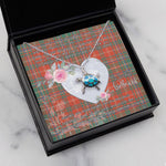 Sea Turtle Necklace Gift for My Beautiful Girlfriend Valentines Necklace Clan MacDougall Ancient Tartan Blue Turtle Necklace