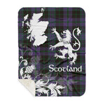 Sherpa Blanket - Tartan Blanket Thistle and Lion Scottish Clan Clergy Purple Plaid Blanket, plaid sherpa blanket queen,purple sherpa blanket,queen sherpa blanket,queen size sherpa blanket,red sherpa blanket,scottish tartan blankets,sherpa blanket,sherpa christmas blanket