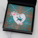 Sea Turtle Necklace Gift for My Beautiful Girlfriend Valentines Necklace Clan Wilson Ancient Tartan Blue Turtle Necklace
