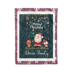 Personalized Gift Tartan Plaid Blanket Clan Broun Modern With Funny Santa Snowman Reindeer Merry Christmas Fleece Blanket, Home Living Room, Plaid Blanket, Tartan Blanket, Scottish Blanket, Buffalo fleece blanket, Christmas Blanket