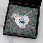 Sea Turtle Necklace Gift for My Beautiful Girlfriend Valentines Necklace Clan MacFarlane Hunting Tartan Blue Turtle Necklace