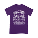 Vintage Born In August 1971 Man Myth Legend 49 Years Old Birthday Shirt mens vintage 1971 t shirt - Scotstee Shop