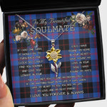 To My Beautiful Soulmate Sunflower Necklace In Your Eyes I Have Found My Home Clan Angus Modern Tartan Jewelry For Girlfriend