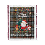 Personalized Gift Tartan Plaid Blanket Clan MacLaren Weathered With Funny Santa Snowman Reindeer Merry Christmas Fleece Blanket, Home Living Room, Plaid Blanket, Tartan Blanket, Scottish Blanket, Buffalo fleece blanket, Christmas Blanket