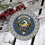 Edmonstone Tartan Ornament,  ceramic ornament, personalized christmas ornaments, christmas tree ornaments, christmas door decorations, Plaid Ornament, Tartan Ceramic Ornament