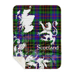 Sherpa Blanket - Tartan Blanket Thistle and Lion Scottish Clan Brodie Hunting Plaid Blanket, plaid sherpa blanket queen,purple sherpa blanket,queen sherpa blanket,queen size sherpa blanket,red sherpa blanket,scottish tartan blankets,sherpa blanket,sherpa christmas blanket