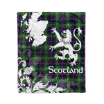 Scotstee Shop Tartan Plaid Fleece Blankets Thistle and Lion Scottish Clan Swinton Plaid Blanket