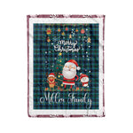 Personalized Gift Tartan Plaid Blanket Clan Miller With Funny Santa Snowman Reindeer Merry Christmas Fleece Blanket, Home Living Room, Plaid Blanket, Tartan Blanket, Scottish Blanket, Buffalo fleece blanket, Christmas Blanket