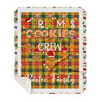 Personalized Gift Tartan Plaid Blanket Clan Baxter With Christmas Cookie Baking Crew Christmas Gift Sherpa Blanket, tartan sherpa blanket,buffalo plaid sherpa blanket,christmas sherpa blanket,Christmas Throw Blanket,green plaid sherpa blanket,green sherpa blanket