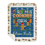 Personalized Gift Tartan Plaid Blanket Clan Falconer With Christmas Cookie Baking Crew Christmas Gift Sherpa Blanket, tartan sherpa blanket,buffalo plaid sherpa blanket,christmas sherpa blanket,Christmas Throw Blanket,green plaid sherpa blanket,green sherpa blanket