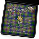 To My Beautiful Soulmate Sunflower Necklace In Your Eyes I Have Found My Home Clan Arnott Tartan Jewelry For Girlfriend, Tartan Sunflower Pendant Necklace, Scottish Tartan Jewelry, valentine necklace, necklace girlfriend, necklace for wife, cute necklaces for girlfriend, jewelry for girlfriend, to my soulmate necklace, to my future wife necklace