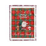 Personalized Gift Tartan Plaid Blanket Clan MacLaine of Loch Buie With Funny Santa Snowman Reindeer Merry Christmas Fleece Blanket, Home Living Room, Plaid Blanket, Tartan Blanket, Scottish Blanket, Buffalo fleece blanket, Christmas Blanket